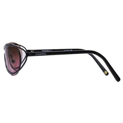 Chanel Rimless Degree Sunglasses Eyewear 61 Gray Purple Lens Black — view 5