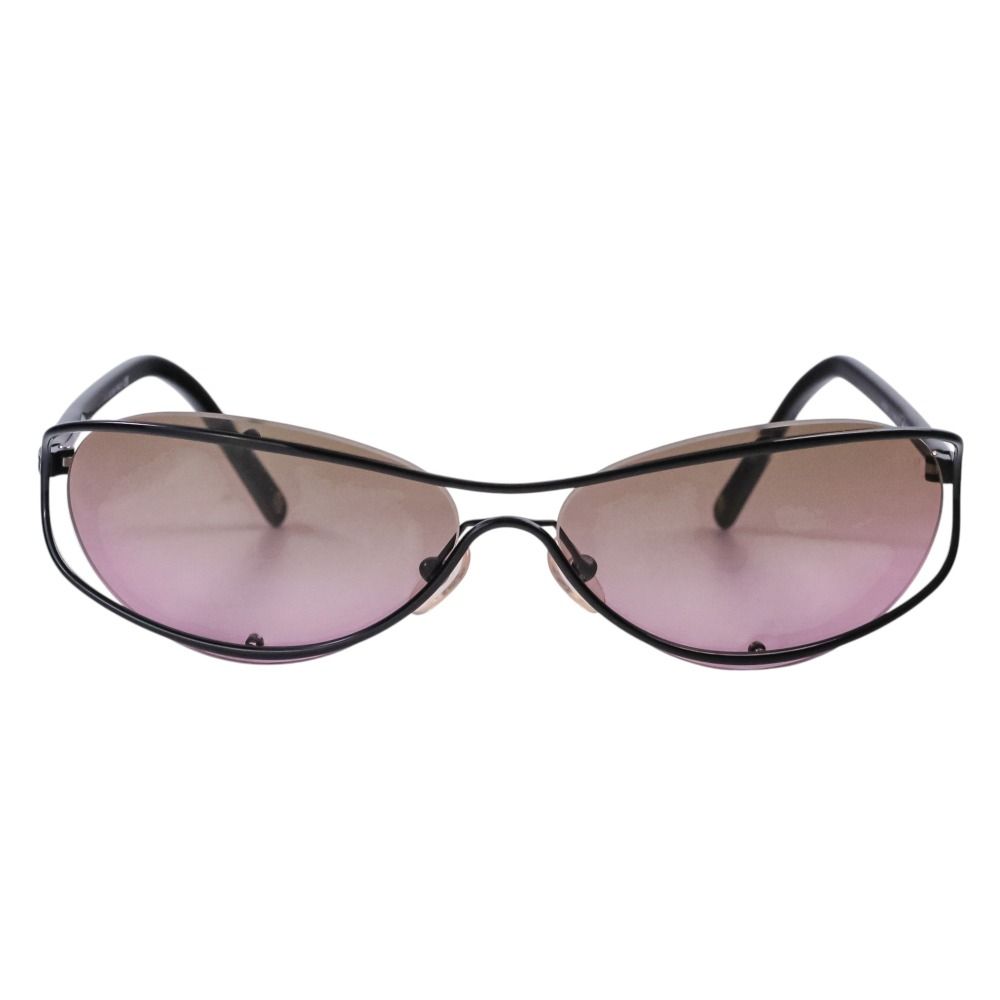 Chanel Rimless Degree Sunglasses Eyewear 61 Gray Purple Lens Black — view 2