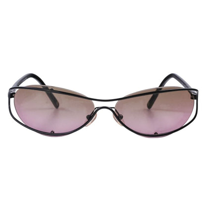 Chanel Rimless Degree Sunglasses Eyewear 61 Gray Purple Lens Black — view 2