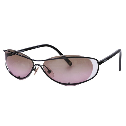 Chanel Rimless Degree Sunglasses Eyewear 61 Gray Purple Lens Black