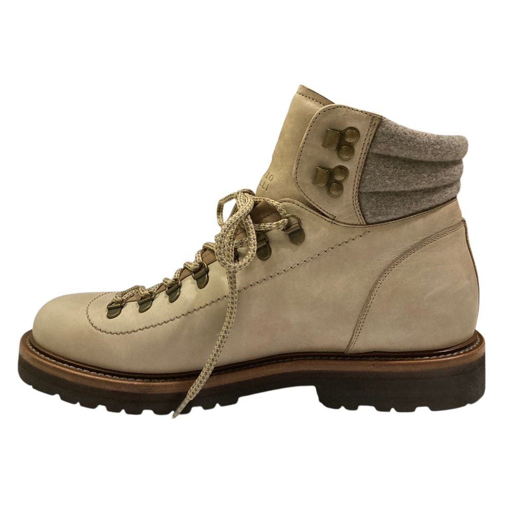 Brunello Cucinelli Nubuck Leather Hiking Boots Beige Autumn Winter — view 7