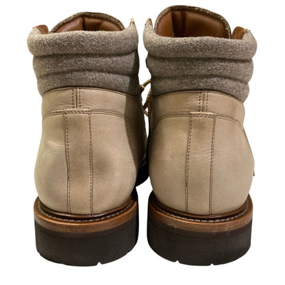 Brunello Cucinelli Nubuck Leather Hiking Boots Beige Autumn Winter — view 6