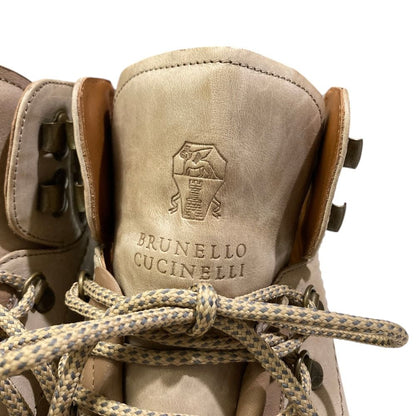 Brunello Cucinelli Nubuck Leather Hiking Boots Beige Autumn Winter — view 4