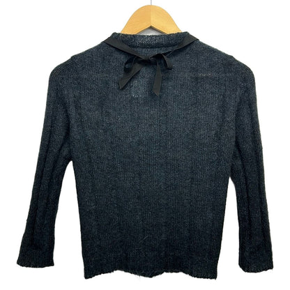 Prada Cardigan M Navy Black Beads/ribbon 40 — view 2