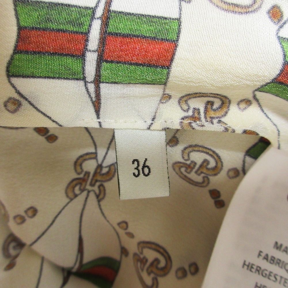 Gucci GG Sherry Line Silk Long Pleated Skirt Beige Spring Summer Fall Winter 36 — view 6