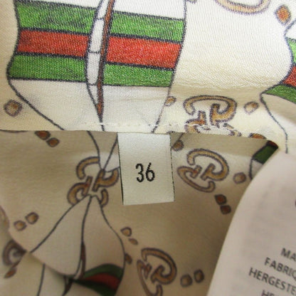 Gucci GG Sherry Line Silk Long Pleated Skirt Beige Spring Summer Fall Winter 36 — view 6