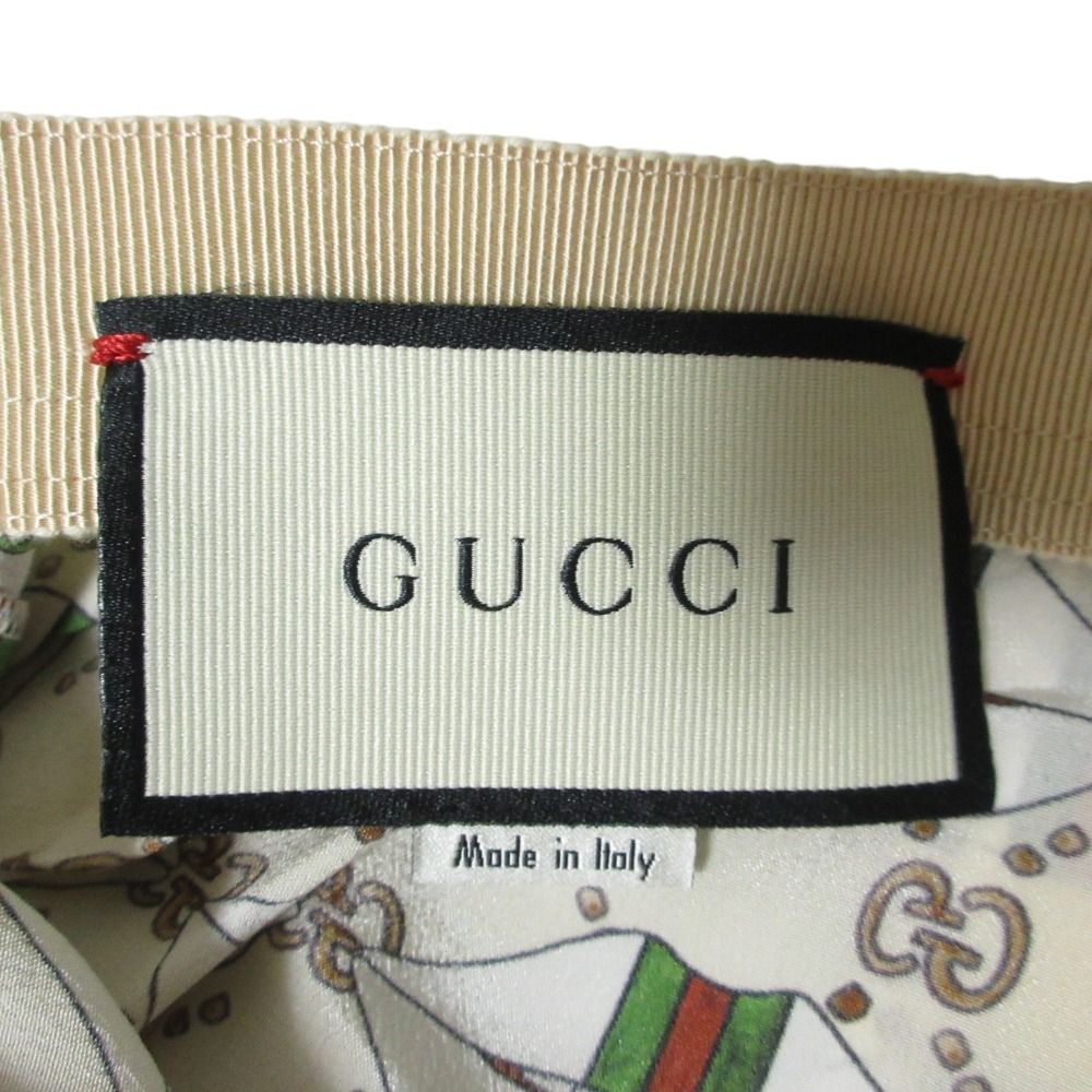 Gucci GG Sherry Line Silk Long Pleated Skirt Beige Spring Summer Fall Winter 36 — view 3
