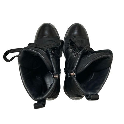 Prada Re-Nylon Triangle Plate Lace-up Boots Black Autumn Winter — view 4