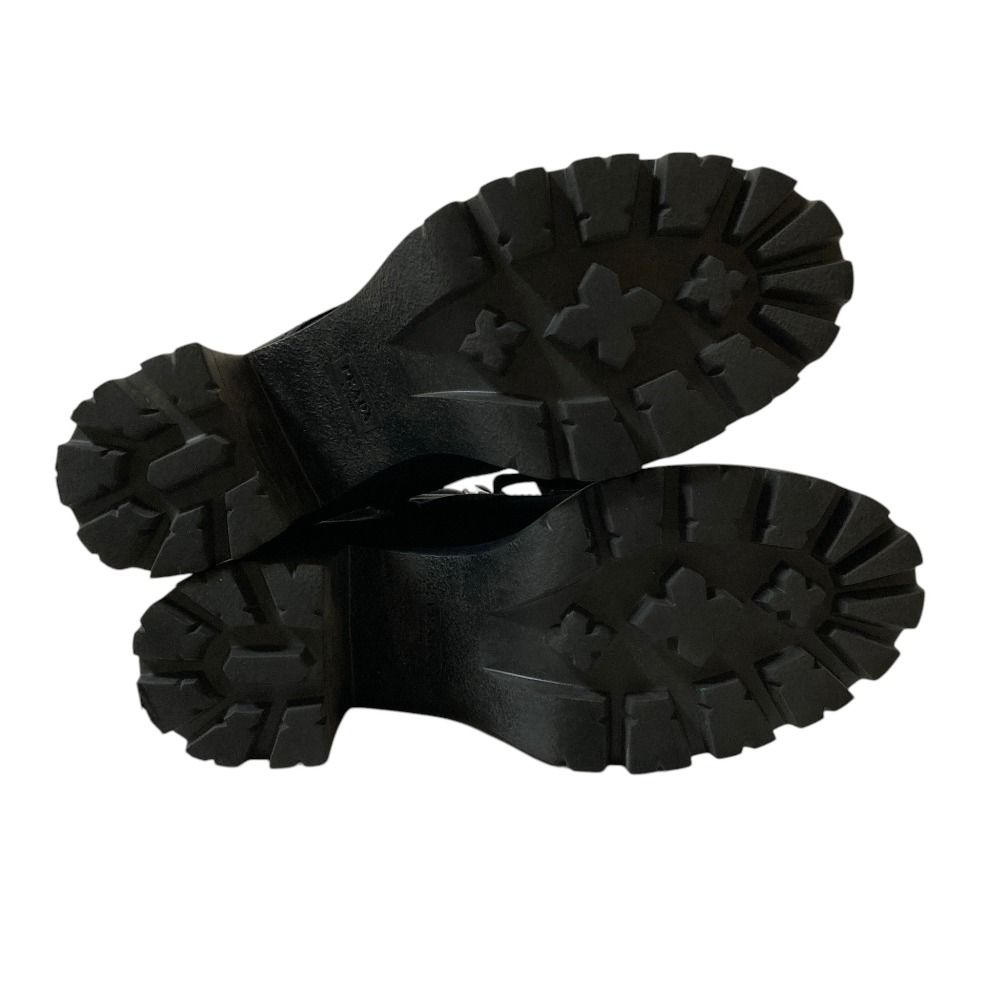 Prada Re-Nylon Triangle Plate Lace-up Boots Black Autumn Winter — view 5