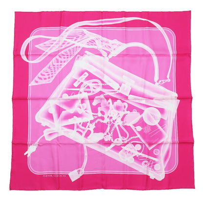 Hermes Silk 100% Carre 90 Please Check in Scarf Kelly Bag Pink