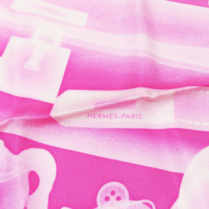 Hermes Silk 100% Carre 90 Please Check in Scarf Kelly Bag Pink — view 4