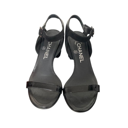Chanel CC Logo Ankle Strap Sandals Black Spring Summer — view 2