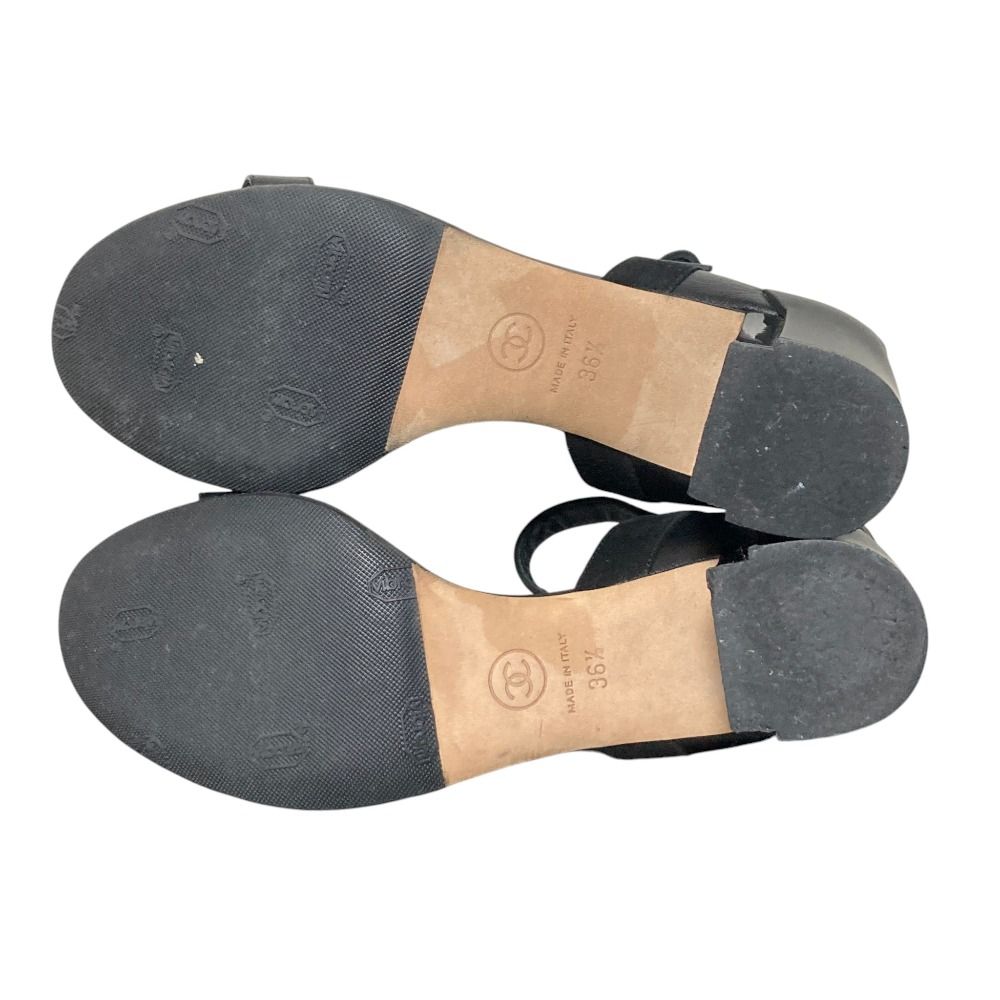 Chanel CC Logo Ankle Strap Sandals Black Spring Summer — view 5