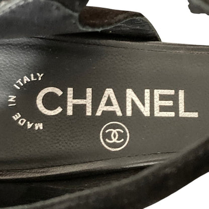 Chanel CC Logo Ankle Strap Sandals Black Spring Summer — view 7