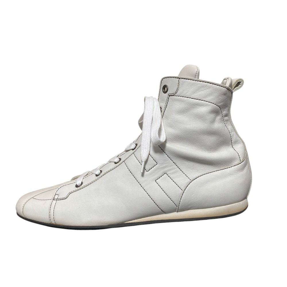 Hermes H Logo Leather High Top Sneakers White Spring Summer Fall Winter