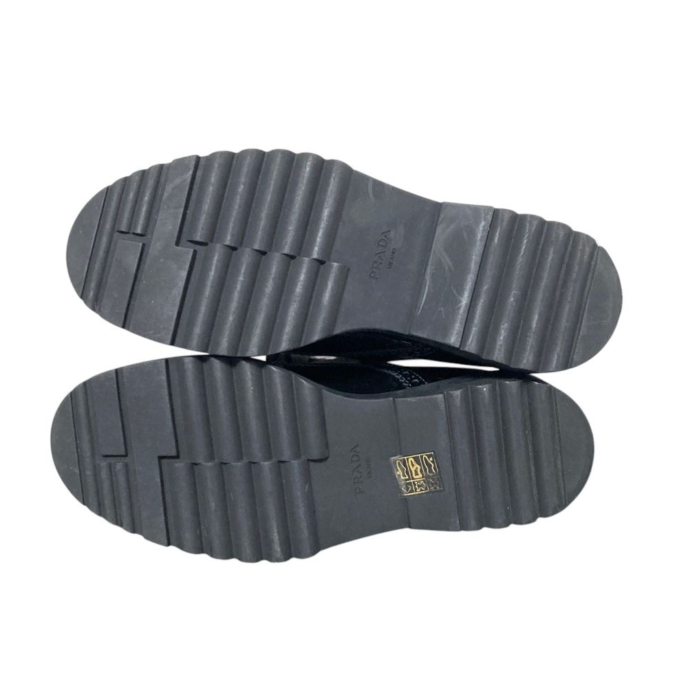 Prada Logo Patent Leather Lace-up Sneakers Black Spring Summer Fall — view 5