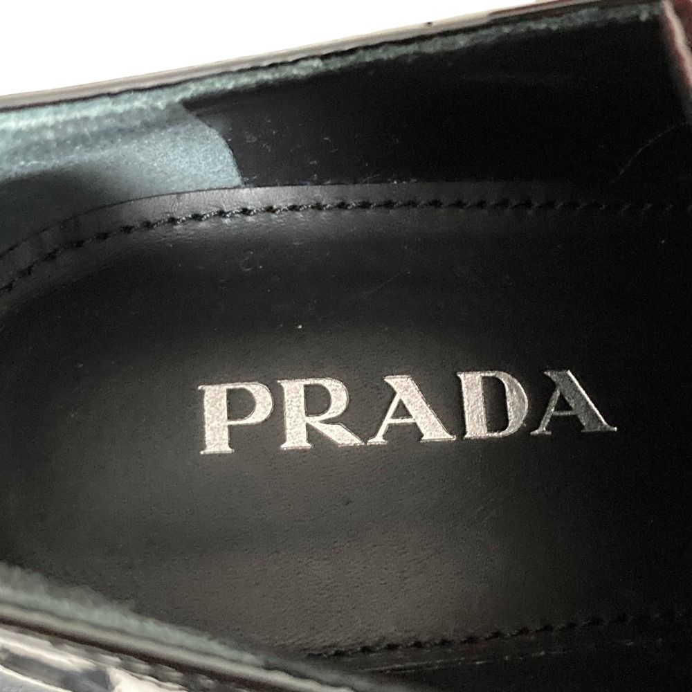 Prada Logo Patent Leather Lace-up Sneakers Black Spring Summer Fall — view 6