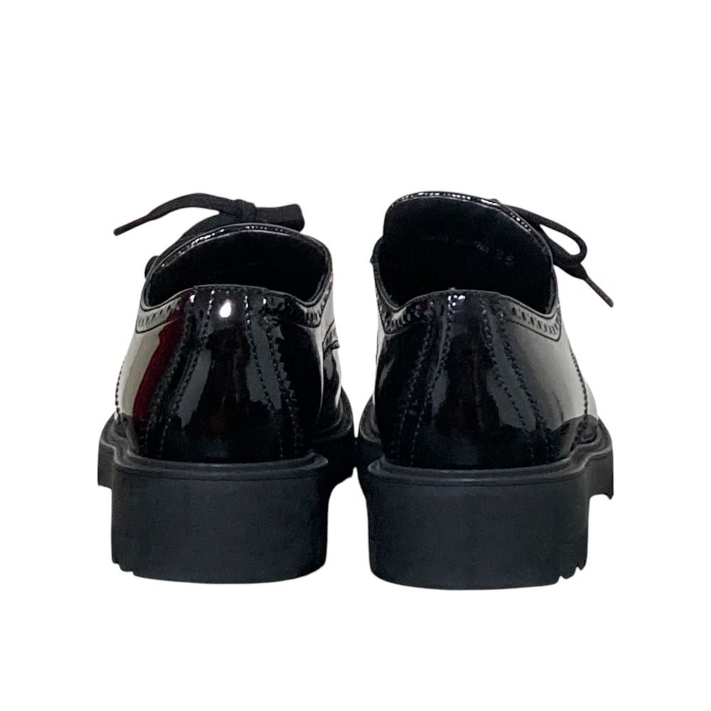 Prada Logo Patent Leather Lace-up Sneakers Black Spring Summer Fall — view 4