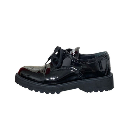 Prada Logo Patent Leather Lace-up Sneakers Black Spring Summer Fall — view 3