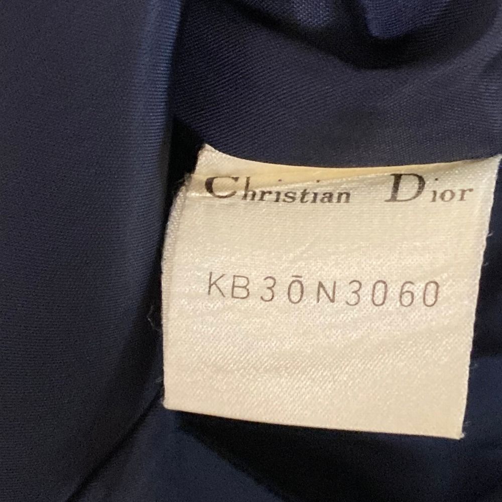 Dior Vintage Striped Oval Button Collarless Jacket Black Spring Summer Fall S — view 6