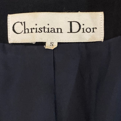 Dior Vintage Striped Oval Button Collarless Jacket Black Spring Summer Fall S — view 5