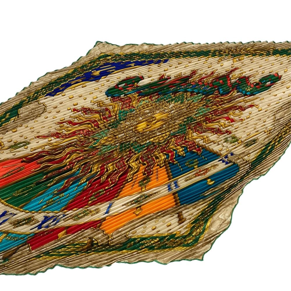 Hermes Pleats Carre 90 Carpe Diem Silk Scarf Multicolor — view 5