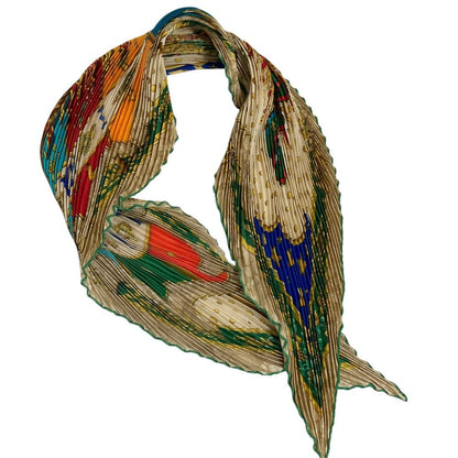 Hermes Pleats Carre 90 Carpe Diem Silk Scarf Multicolor