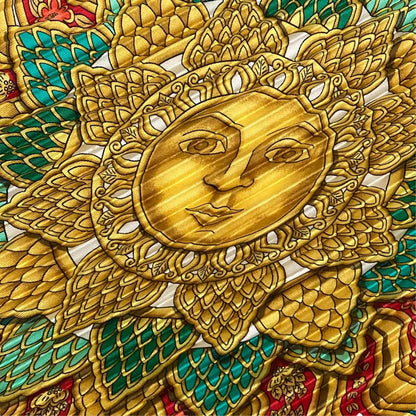 Hermes Pleats Carre 90 Carpe Diem Silk Scarf Multicolor — view 3