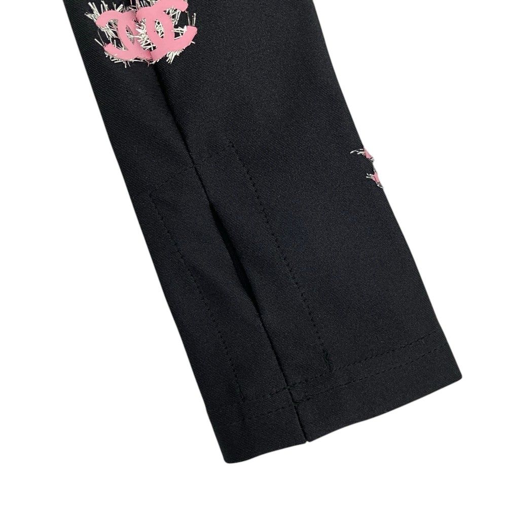 Chanel CC Logo Stretch Jersey Top Black Pink Spring Summer Fall Winter 34 — view 8