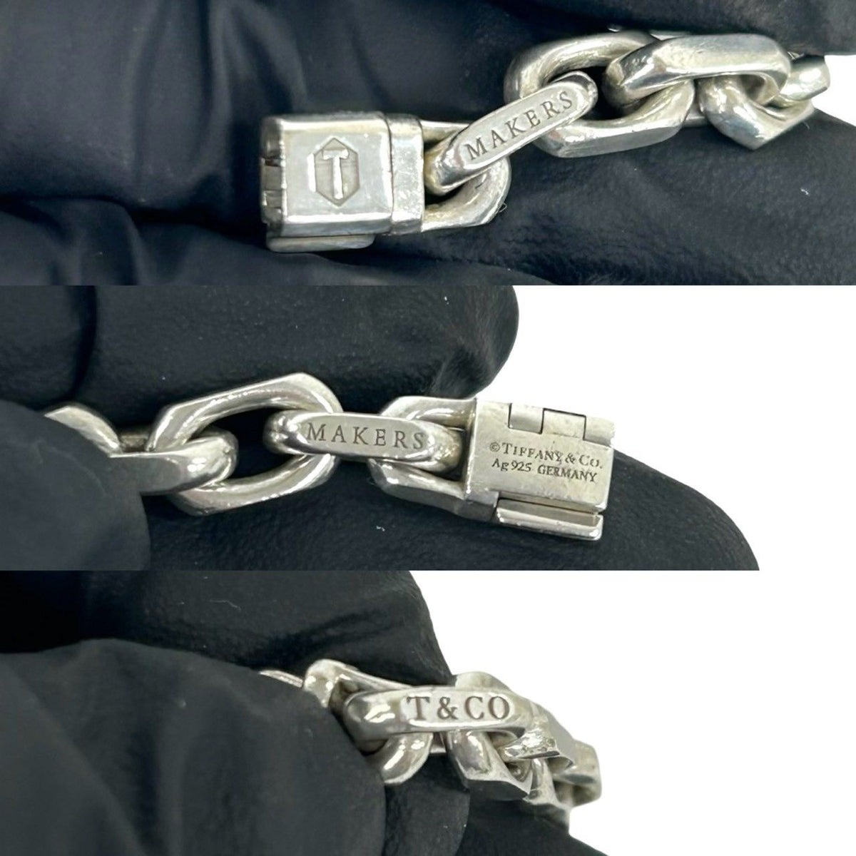 Tiffany & Co Makers Bracelet Silver 18K Yellow Gold Chain — view 3