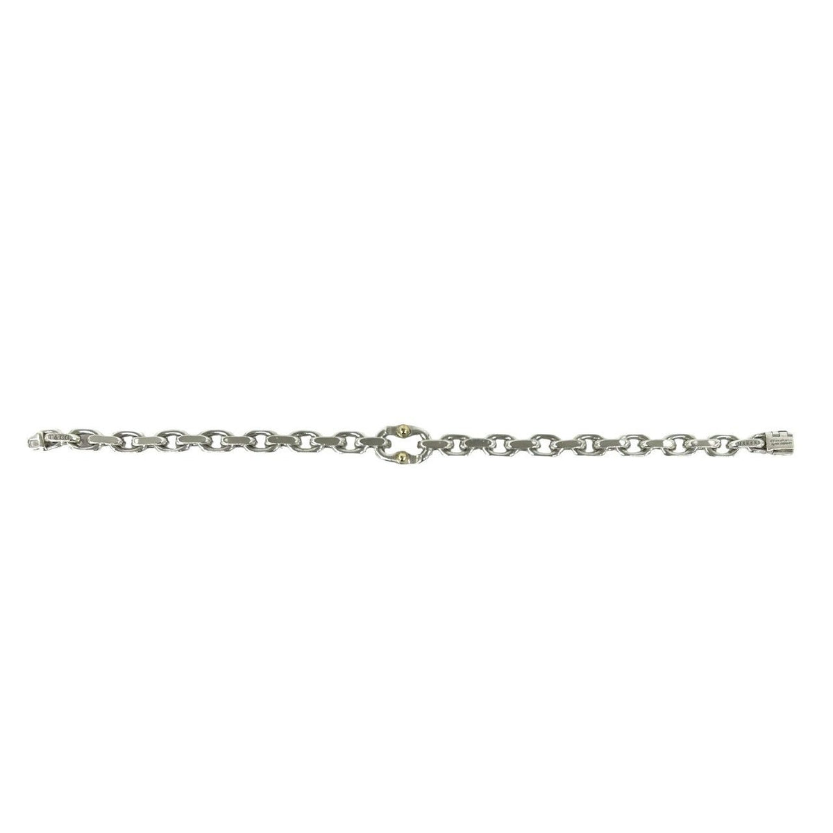 Tiffany & Co Makers Bracelet Silver 18K Yellow Gold Chain — view 5