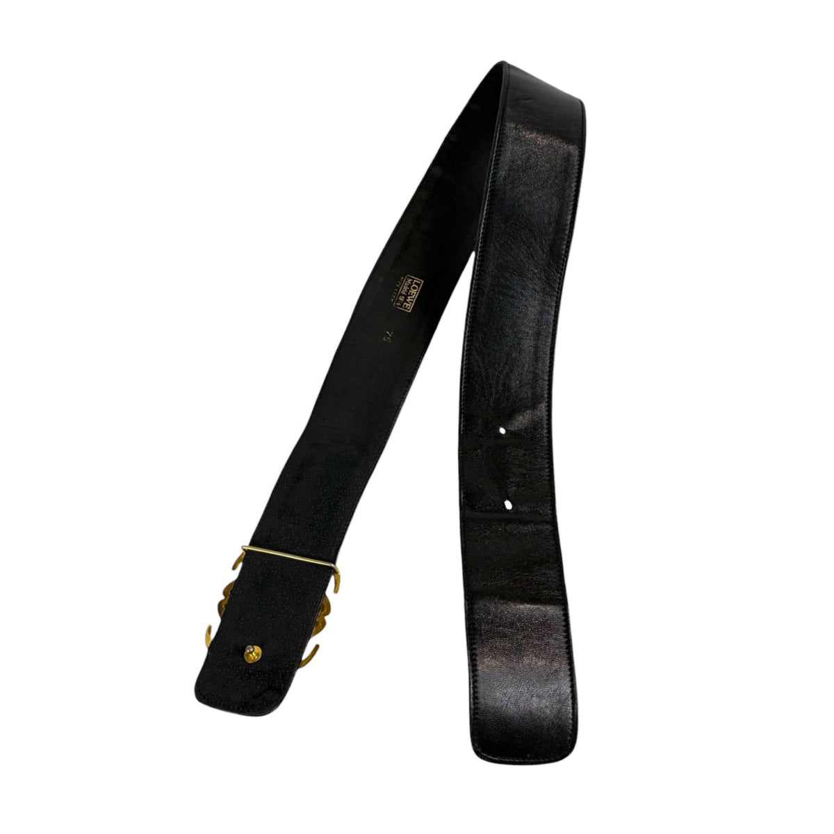 Loewe Anagram Belt Black Logo Buckle Thick Leather — view 4
