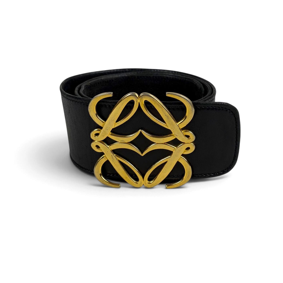 Loewe Anagram Belt Black Logo Buckle Thick Leather — view 2
