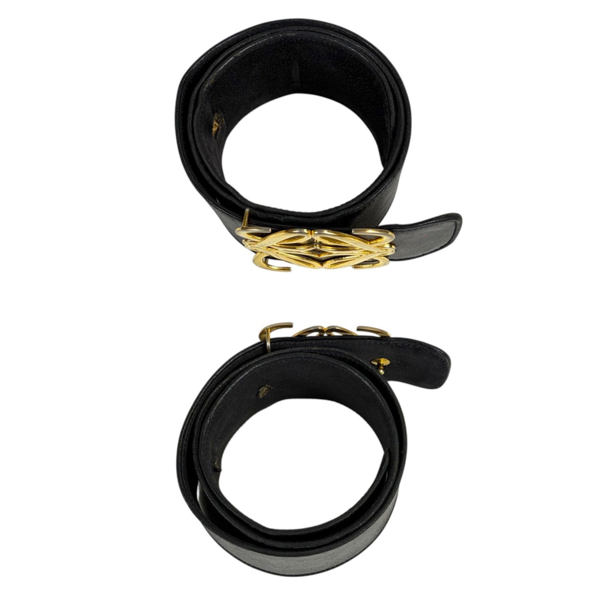 Loewe Anagram Belt Black Logo Buckle Thick Leather — view 5