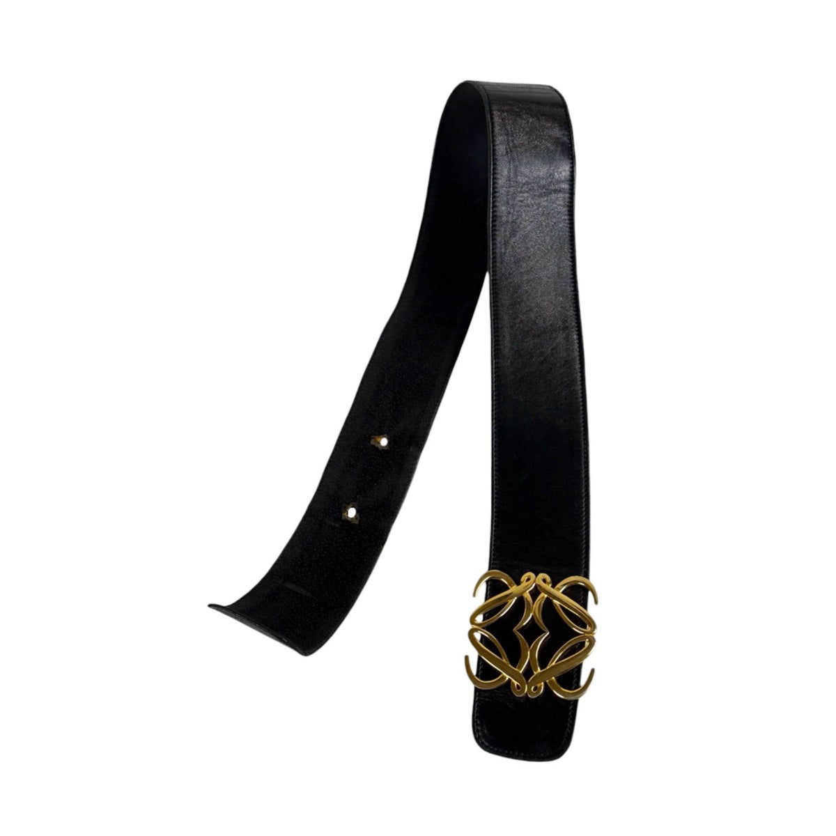 Loewe Anagram Belt Black Logo Buckle Thick Leather — view 3