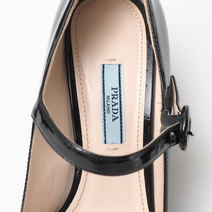Prada Pumps Mary Jane Patent Square Toe Chunky Heel Strap/rb — view 6