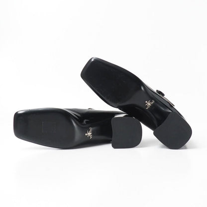 Prada Pumps Mary Jane Patent Square Toe Chunky Heel Strap/rb — view 4