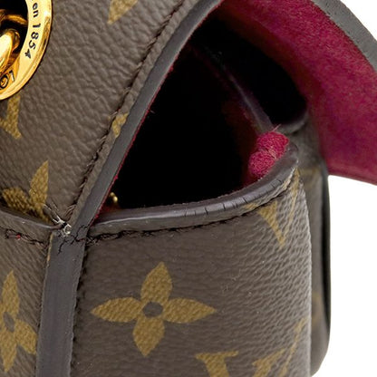 Louis Vuitton Shoulder Bag Passy Monogram Canvas Leather Gold Brown Bordeaux — view 6