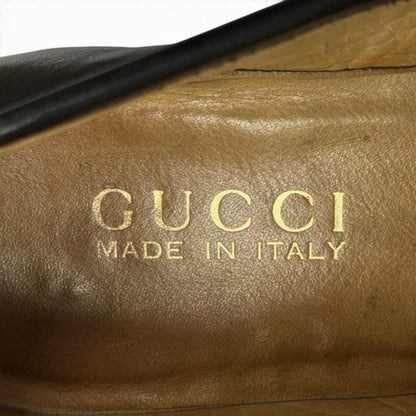 Gucci Horsebit Chip Lug Sole Leather Loafers Black Gold 5.5 — view 8