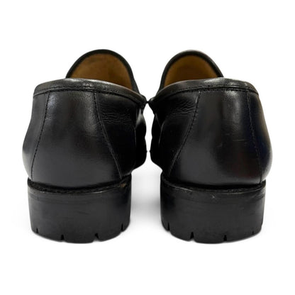 Gucci Horsebit Chip Lug Sole Leather Loafers Black Gold 5.5 — view 3