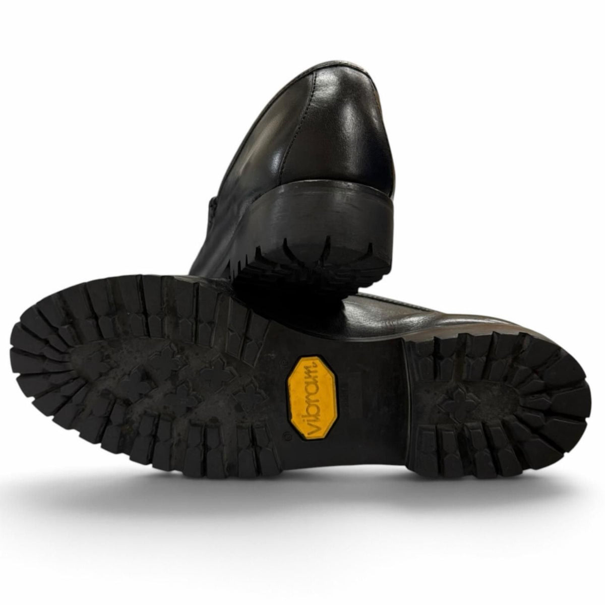 Gucci Horsebit Chip Lug Sole Leather Loafers Black Gold 5.5 — view 7