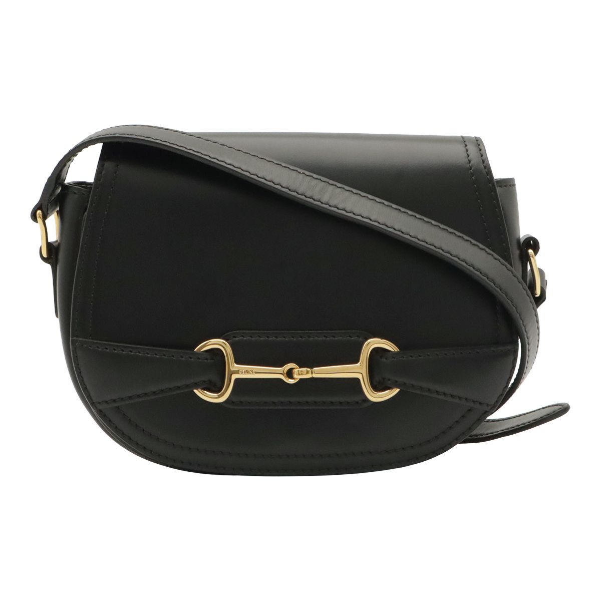 Celine Horsebit Small Shoulder Bag Pochette Crossbody Leather Black Gold