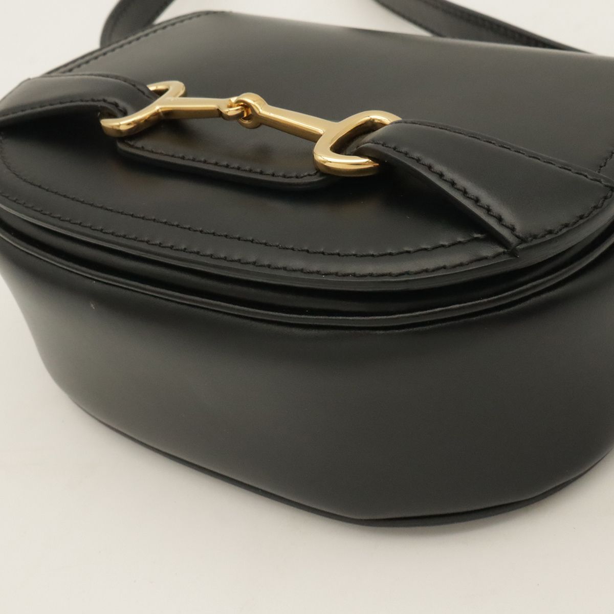 Celine Horsebit Small Shoulder Bag Pochette Crossbody Leather Black Gold — view 3