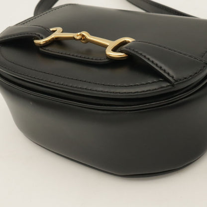 Celine Horsebit Small Shoulder Bag Pochette Crossbody Leather Black Gold — view 3