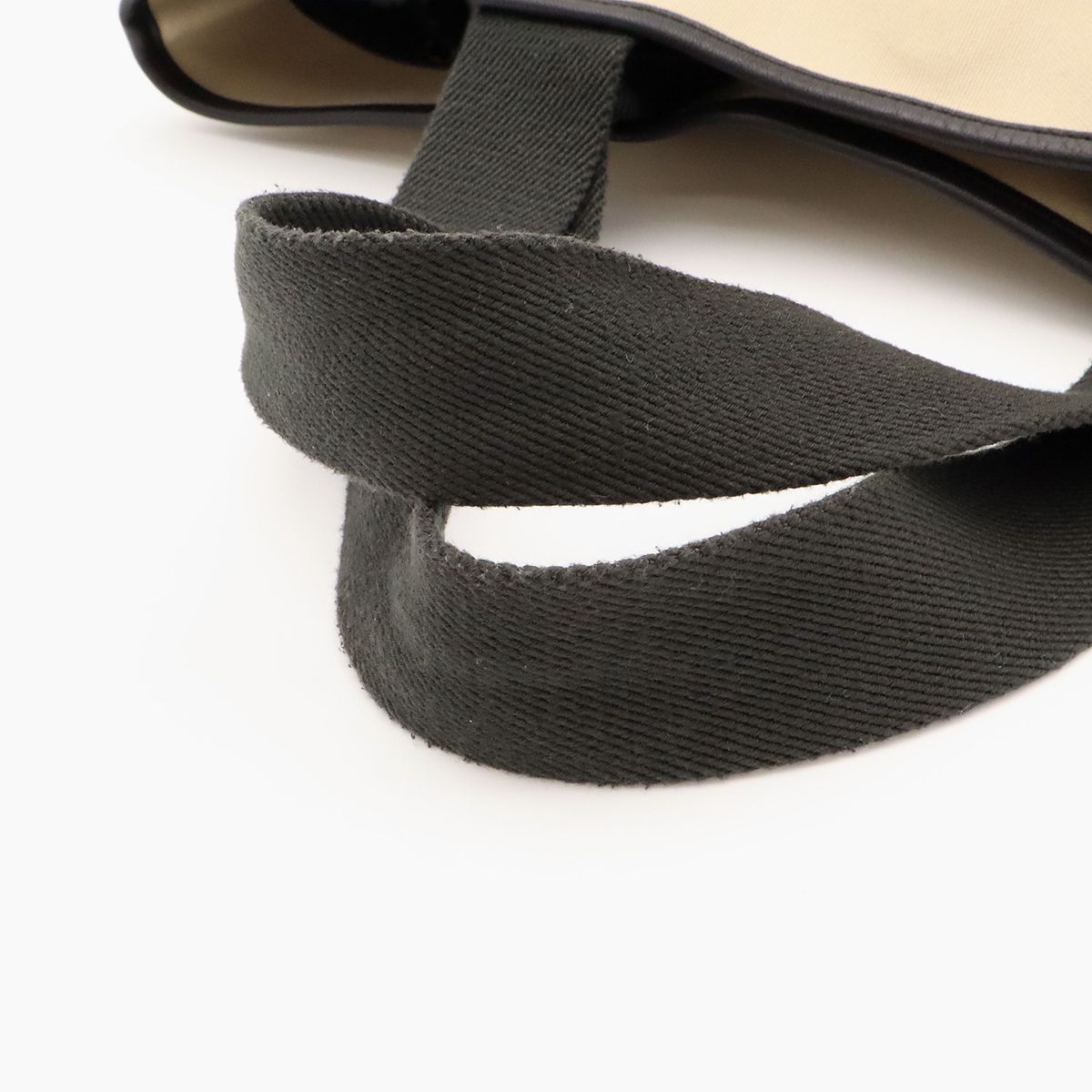Loewe Logo Tote Shoulder Bag Canvas Leather Natural Black — view 4