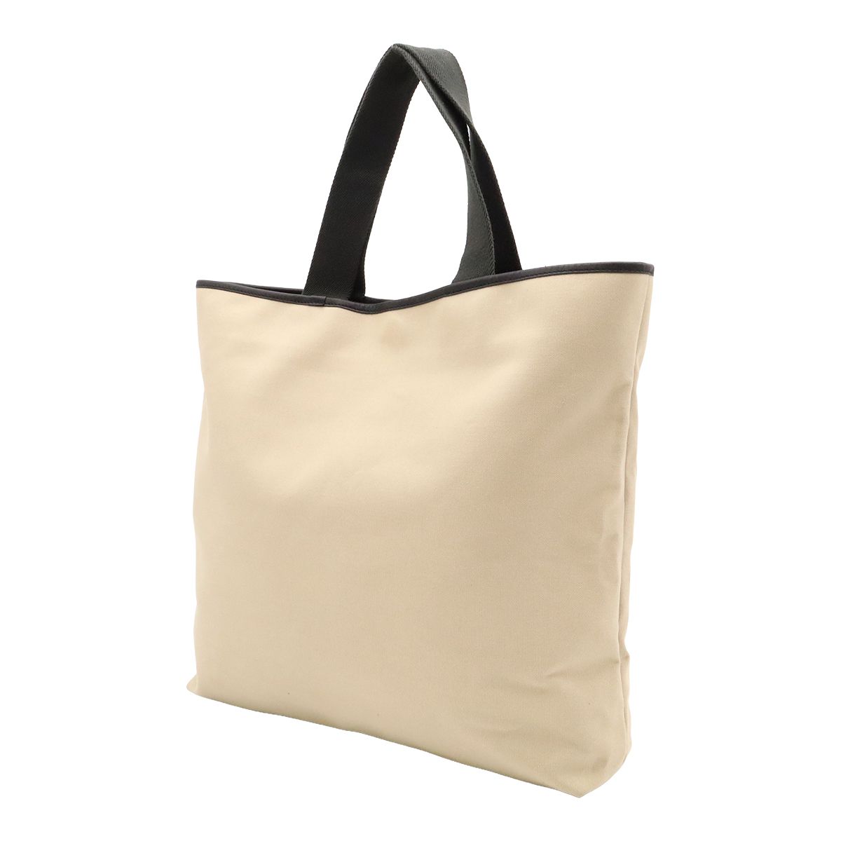 Loewe Logo Tote Shoulder Bag Canvas Leather Natural Black — view 2