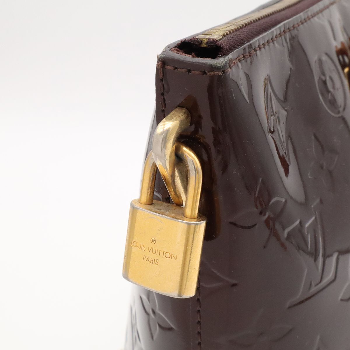 Louis Vuitton Monogram Vernis Montebello MM Handbag Patent Leather Amarante — view 6