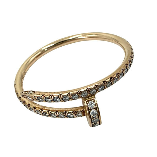 Cartier Ring Juste un Clou Semi Pave Nails 61 18K Pink Gold Diamond