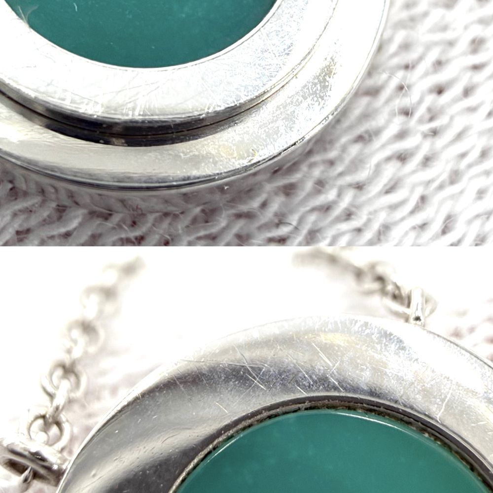 Tiffany & Co Necklace T Two Pendant Adjustable 18K White Gold Turquoise — view 6