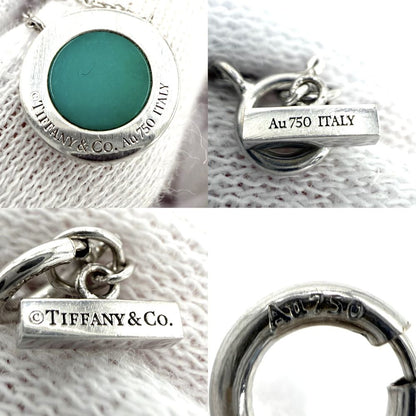 Tiffany & Co Necklace T Two Pendant Adjustable 18K White Gold Turquoise — view 5